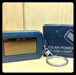 Solar Powered Rechargeable Flashlight Keychain